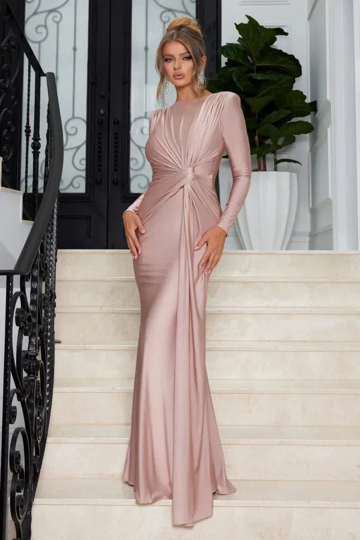 Hailey | Satin Draped Evening Gown