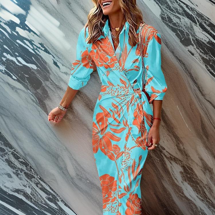 Heather | Abstract Print Wrap Dress