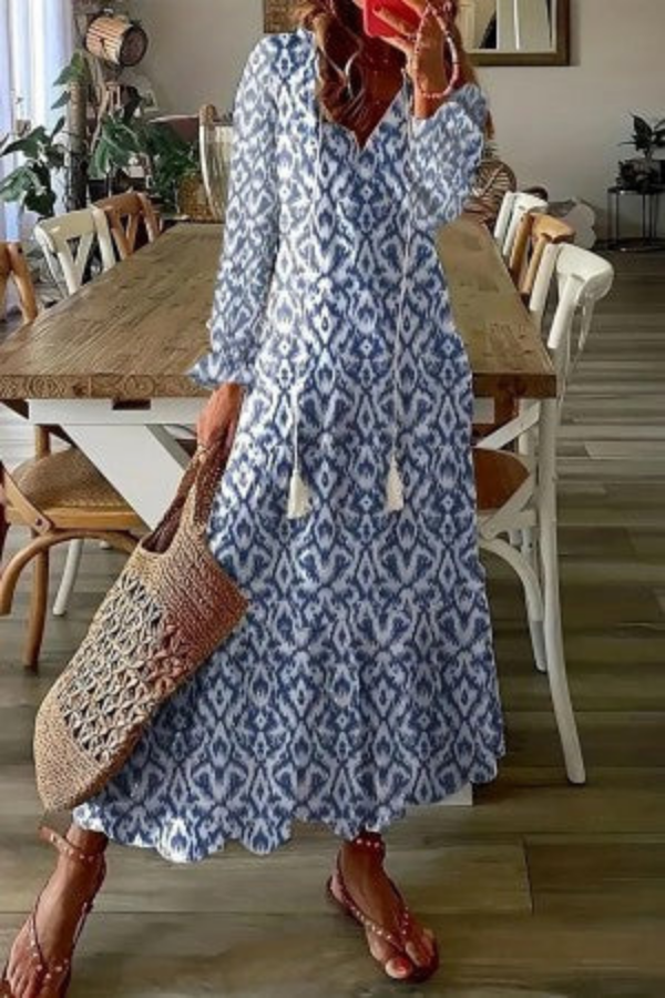 Raffaella | Boho Floral Tassel Maxi Dress