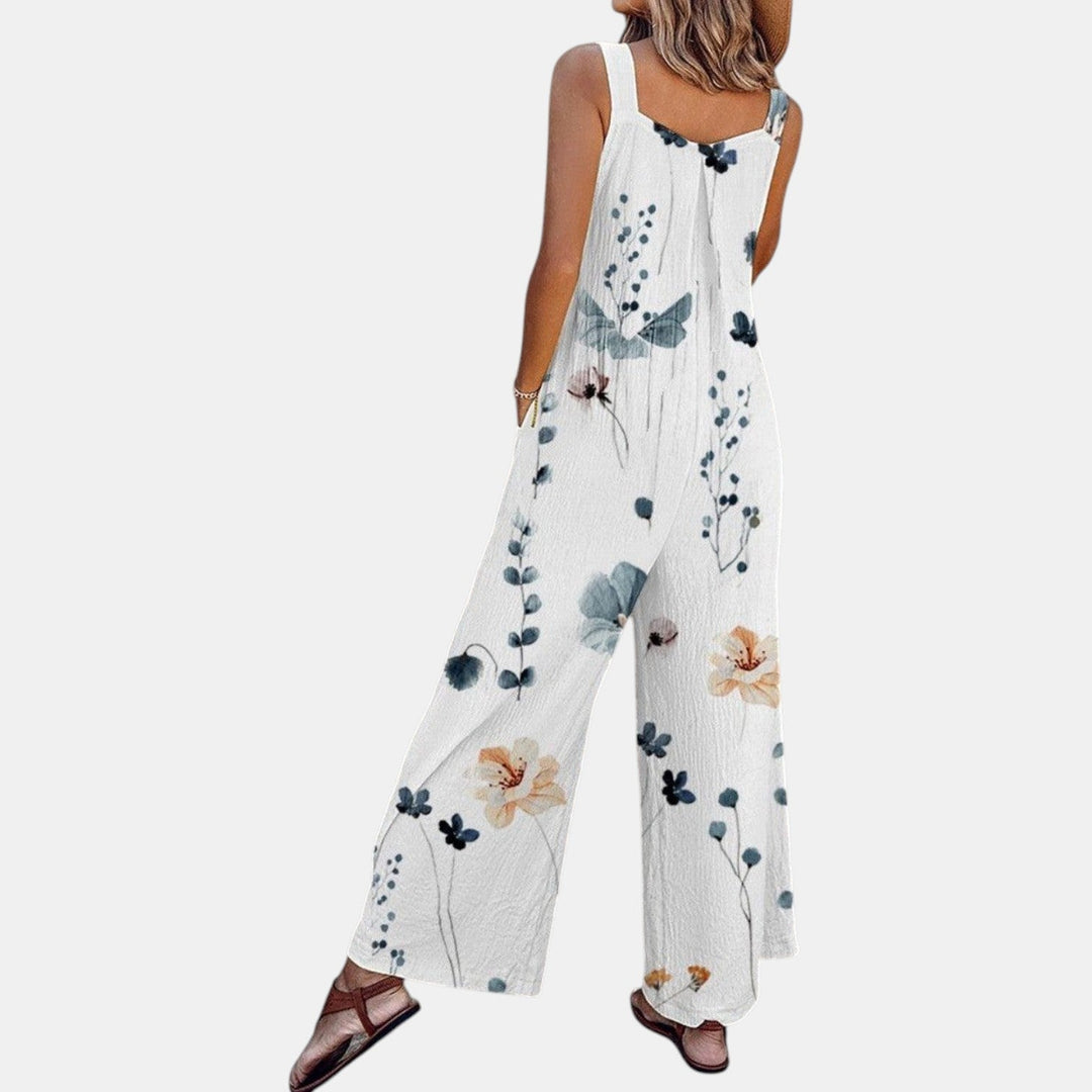 Sleeveless Jumpsuit – Bold Blossom Statement
