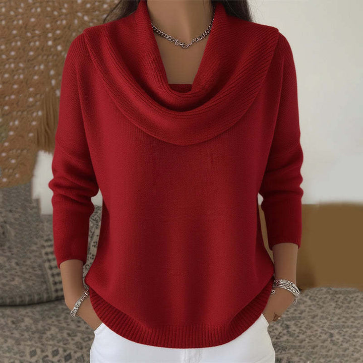 Snezhana | Structured Cowl-Neck Fluid Sweater