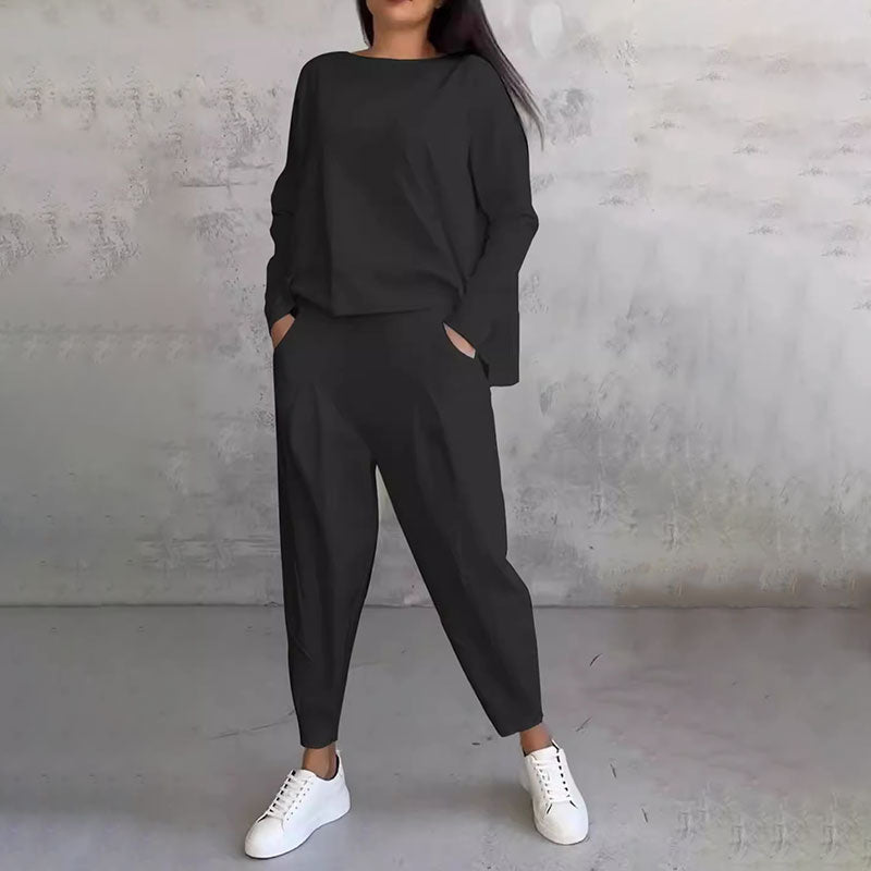 Mode, Leisure Long Sleeve Round Neck & Pants 2-Piece Set