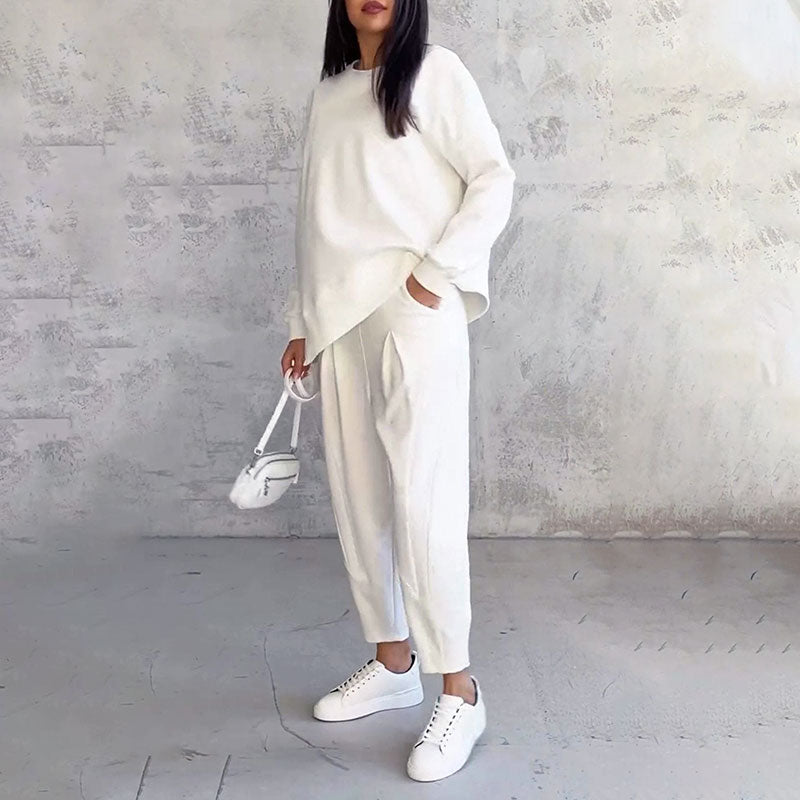 Mode, Leisure Long Sleeve Round Neck & Pants 2-Piece Set
