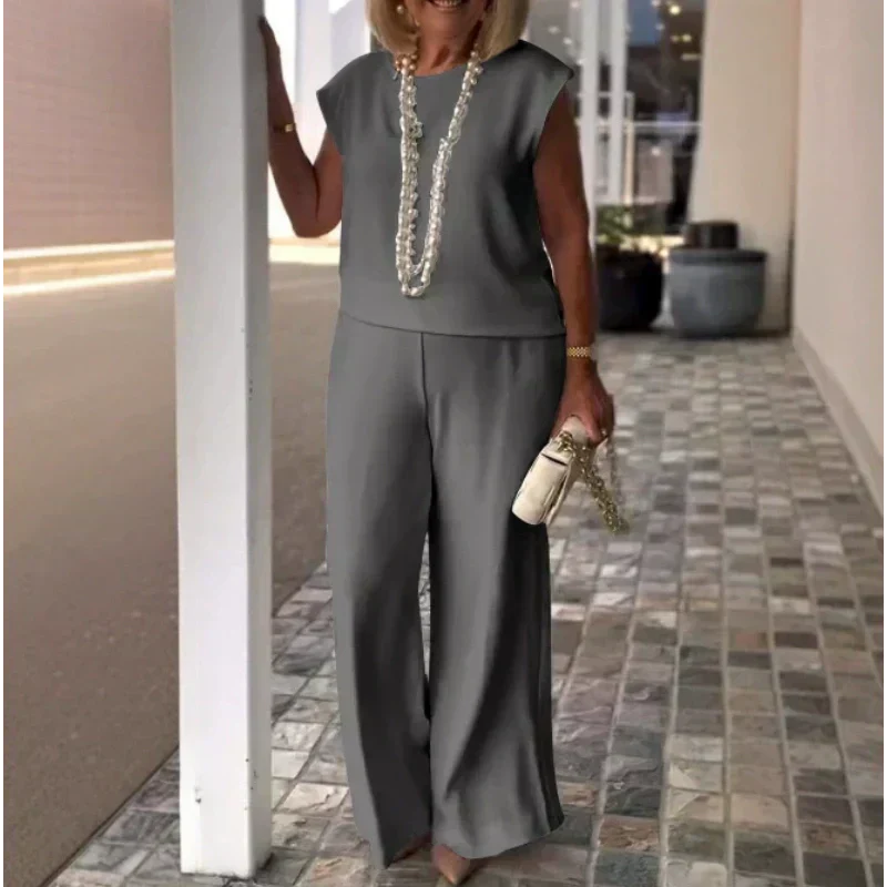 🔥New Arrivals 70% OFF🎁👗Women's Crew Neck Sleeveless Top and Pants Set