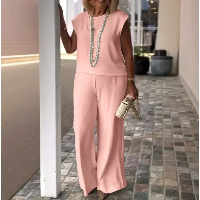 🔥New Arrivals 70% OFF🎁👗Women's Crew Neck Sleeveless Top and Pants Set