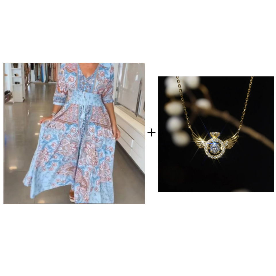 ⏳Limited Time 49% Off💥Elegant Long Floral Dress for Women