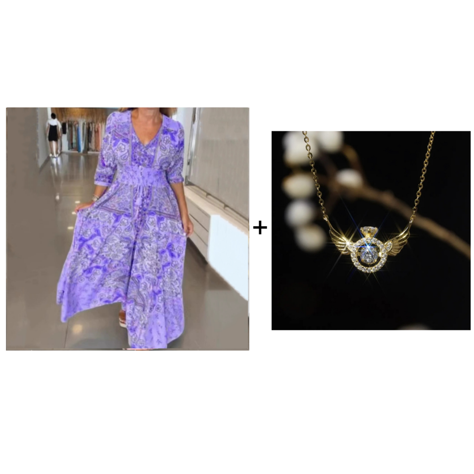 ⏳Limited Time 49% Off💥Elegant Long Floral Dress for Women