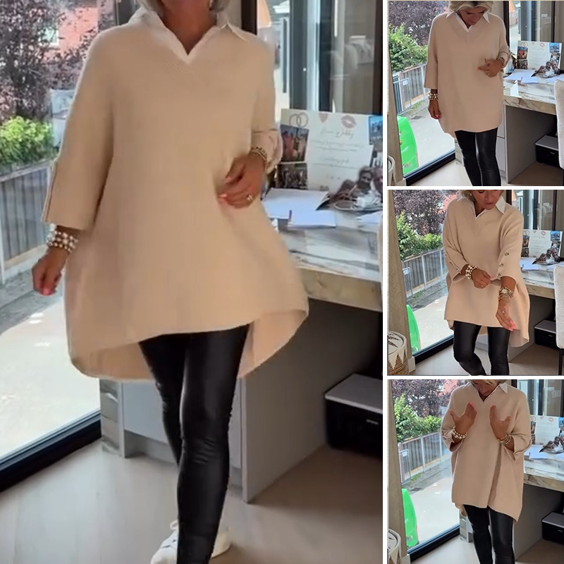 Women's Long Sleeve Shirt with Shirt Collar