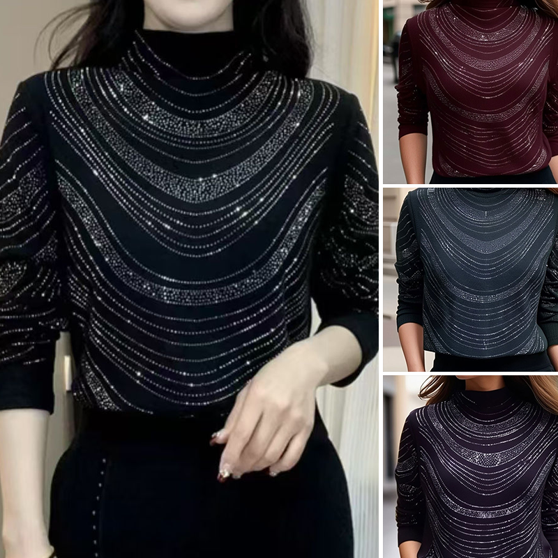 Ladies Elegant Top with Long Sleeves and Sequins