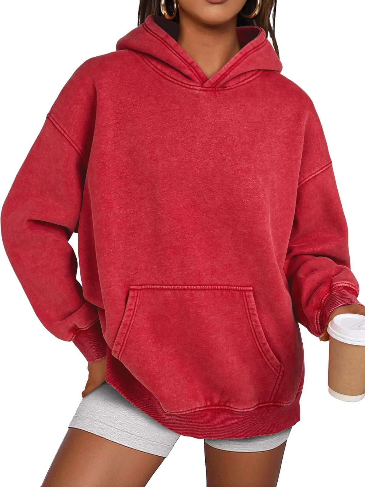 🔥LAST DAY SALE 70% OFF!!💥🎁Womens Acid Wash Hoodie Oversized Long Sleeve Fall Fashion Sweatshirts