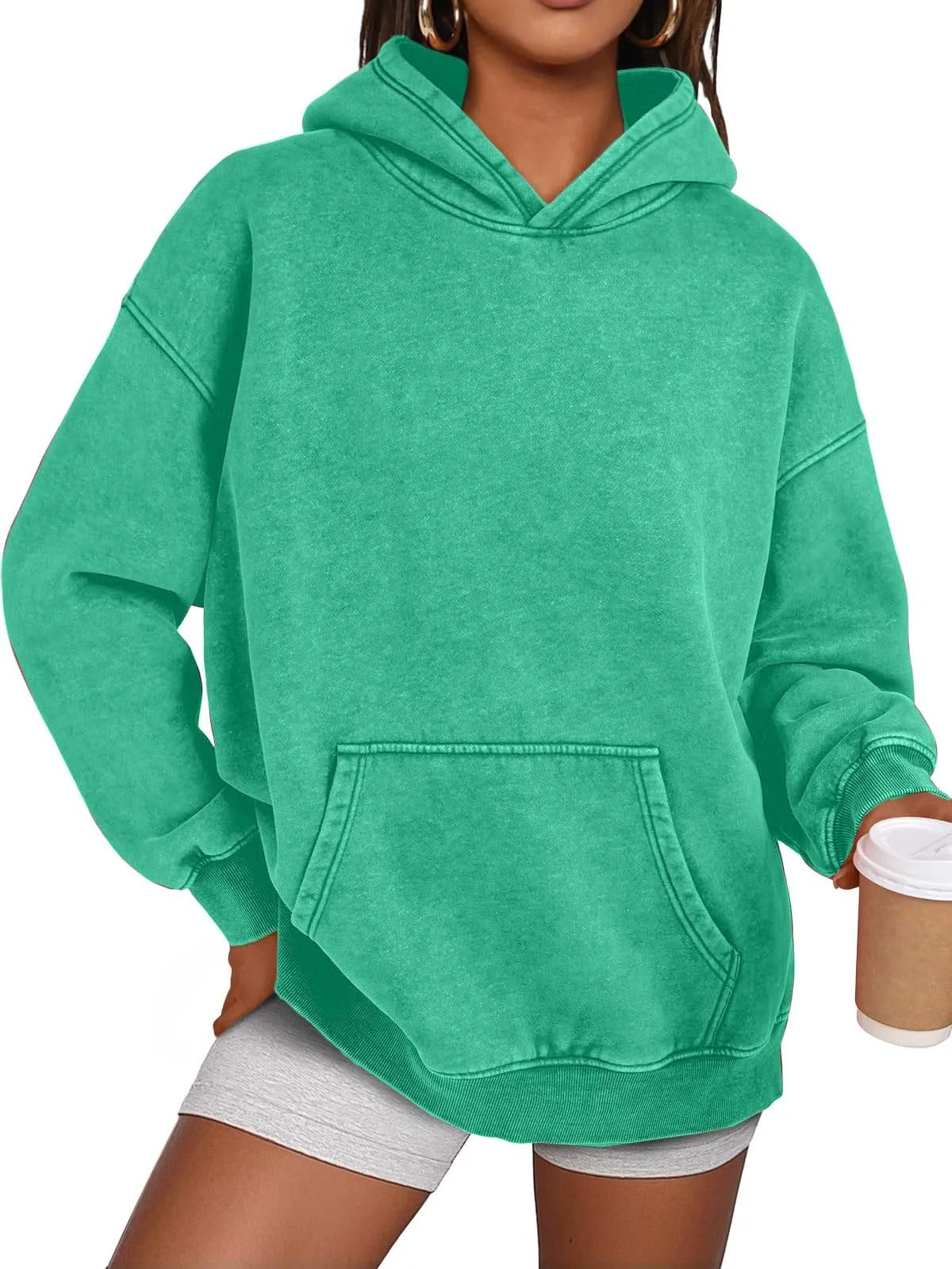 🔥LAST DAY SALE 70% OFF!!💥🎁Womens Acid Wash Hoodie Oversized Long Sleeve Fall Fashion Sweatshirts
