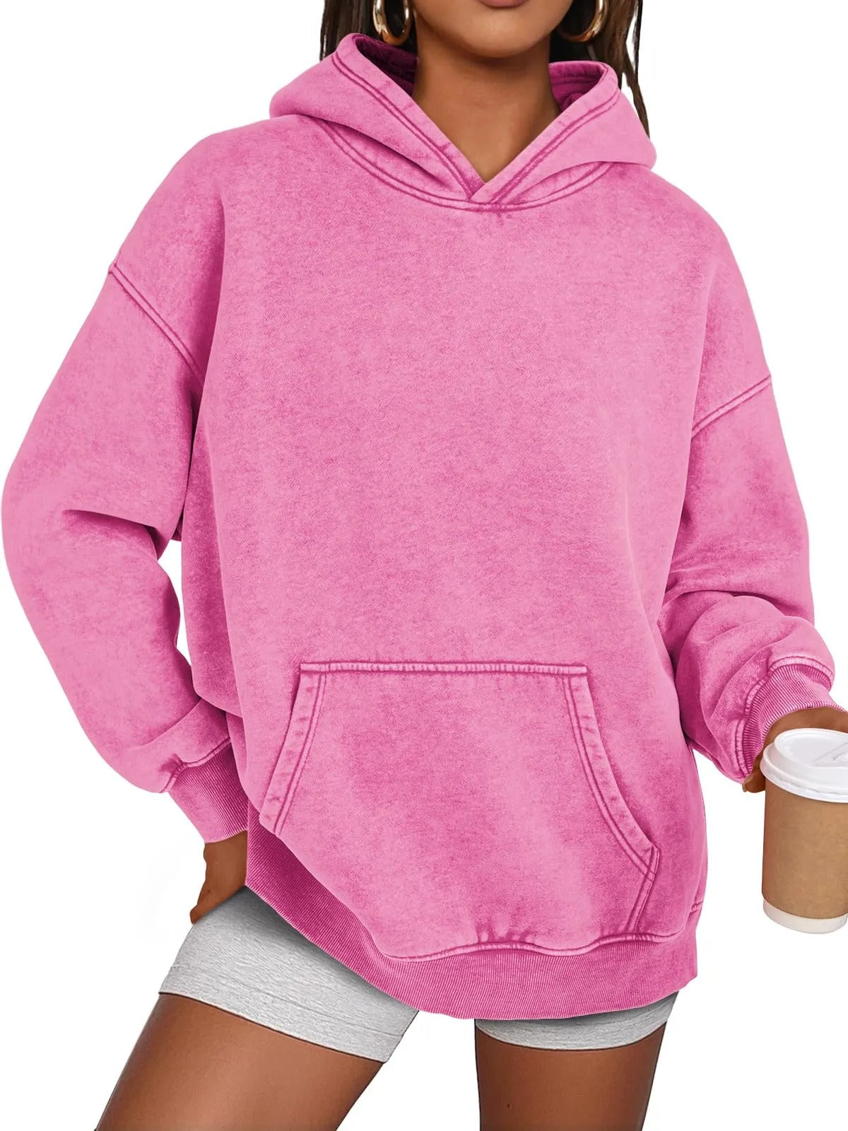 🔥LAST DAY SALE 70% OFF!!💥🎁Womens Acid Wash Hoodie Oversized Long Sleeve Fall Fashion Sweatshirts