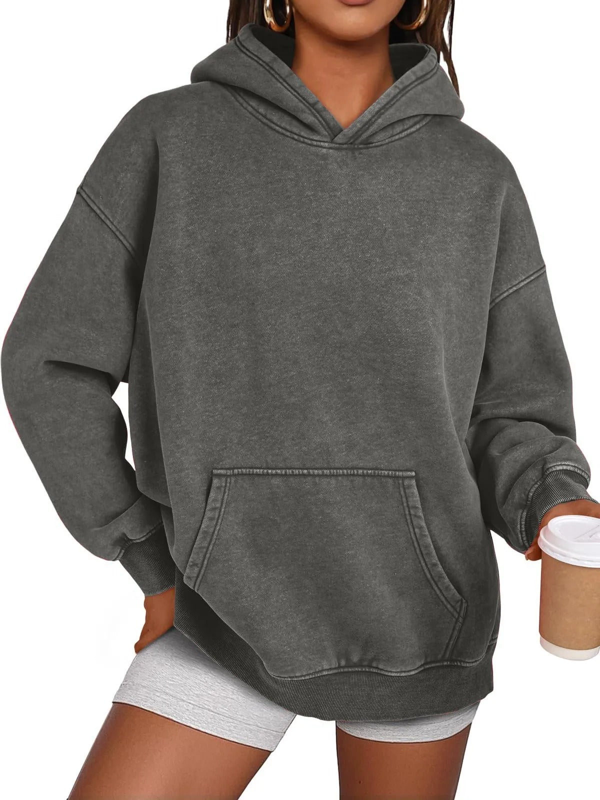 🔥LAST DAY SALE 70% OFF!!💥🎁Womens Acid Wash Hoodie Oversized Long Sleeve Fall Fashion Sweatshirts