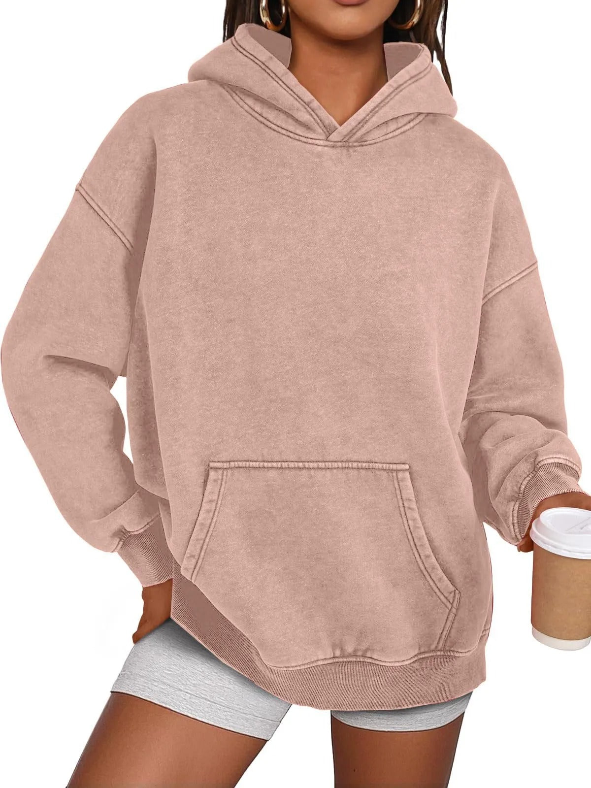 🔥LAST DAY SALE 70% OFF!!💥🎁Womens Acid Wash Hoodie Oversized Long Sleeve Fall Fashion Sweatshirts