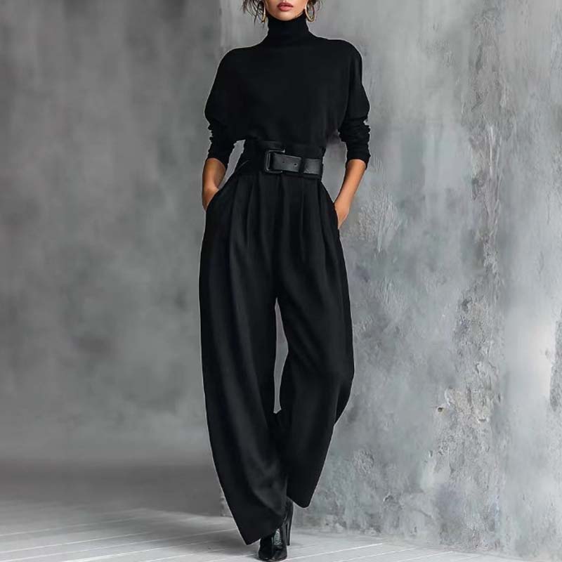 ⏳Limited-time 70% off⏰Women’s Elegant Turtleneck Top & High-Waist Pants Set (Get a Free Belt)👚👖