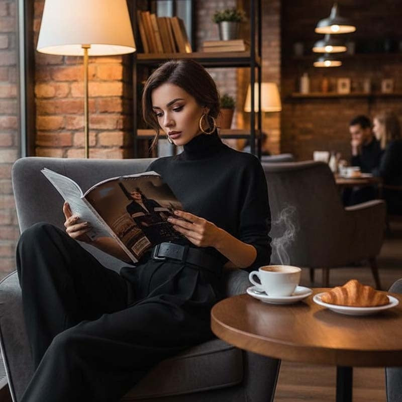 ⏳Limited-time 70% off⏰Women’s Elegant Turtleneck Top & High-Waist Pants Set (Get a Free Belt)👚👖