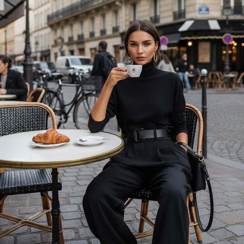 ⏳Limited-time 70% off⏰Women’s Elegant Turtleneck Top & High-Waist Pants Set (Get a Free Belt)👚👖