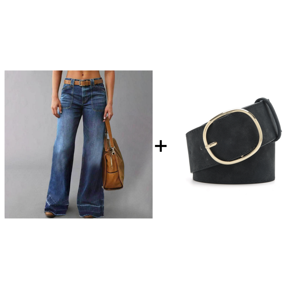 Retro Flared Jeans for Women with Pockets