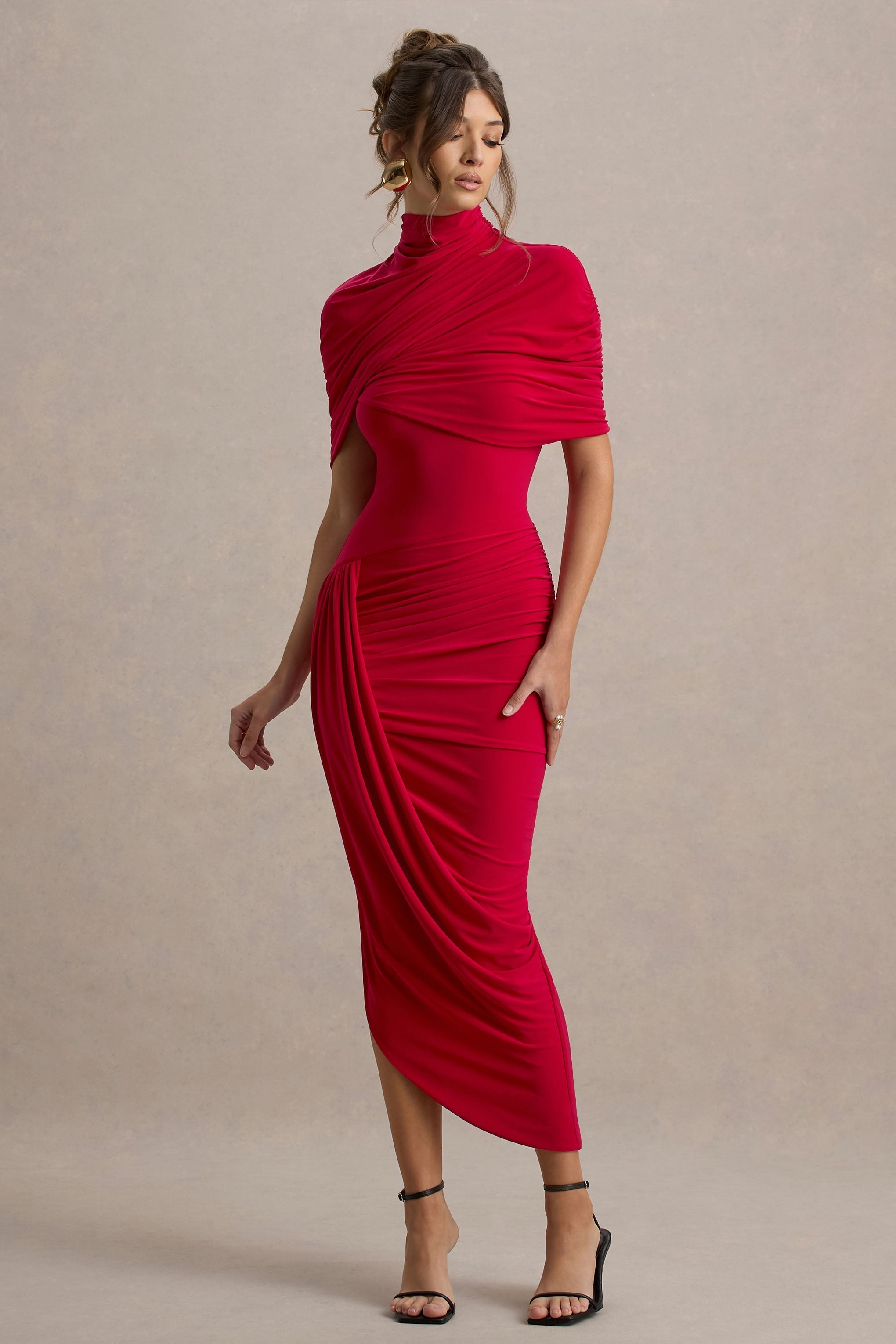 Jenna | Draped Back Midi Dress