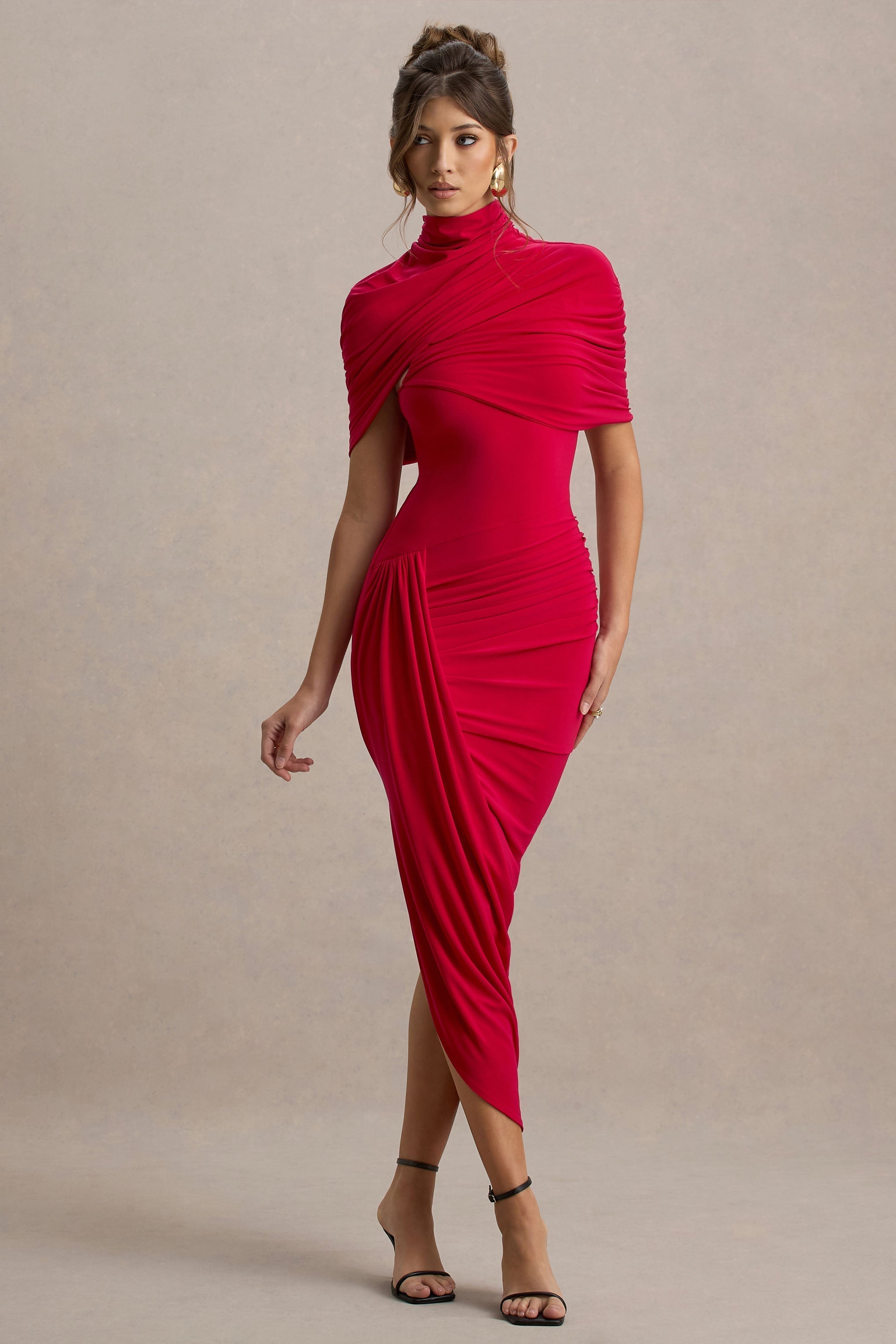 Jenna | Draped Back Midi Dress