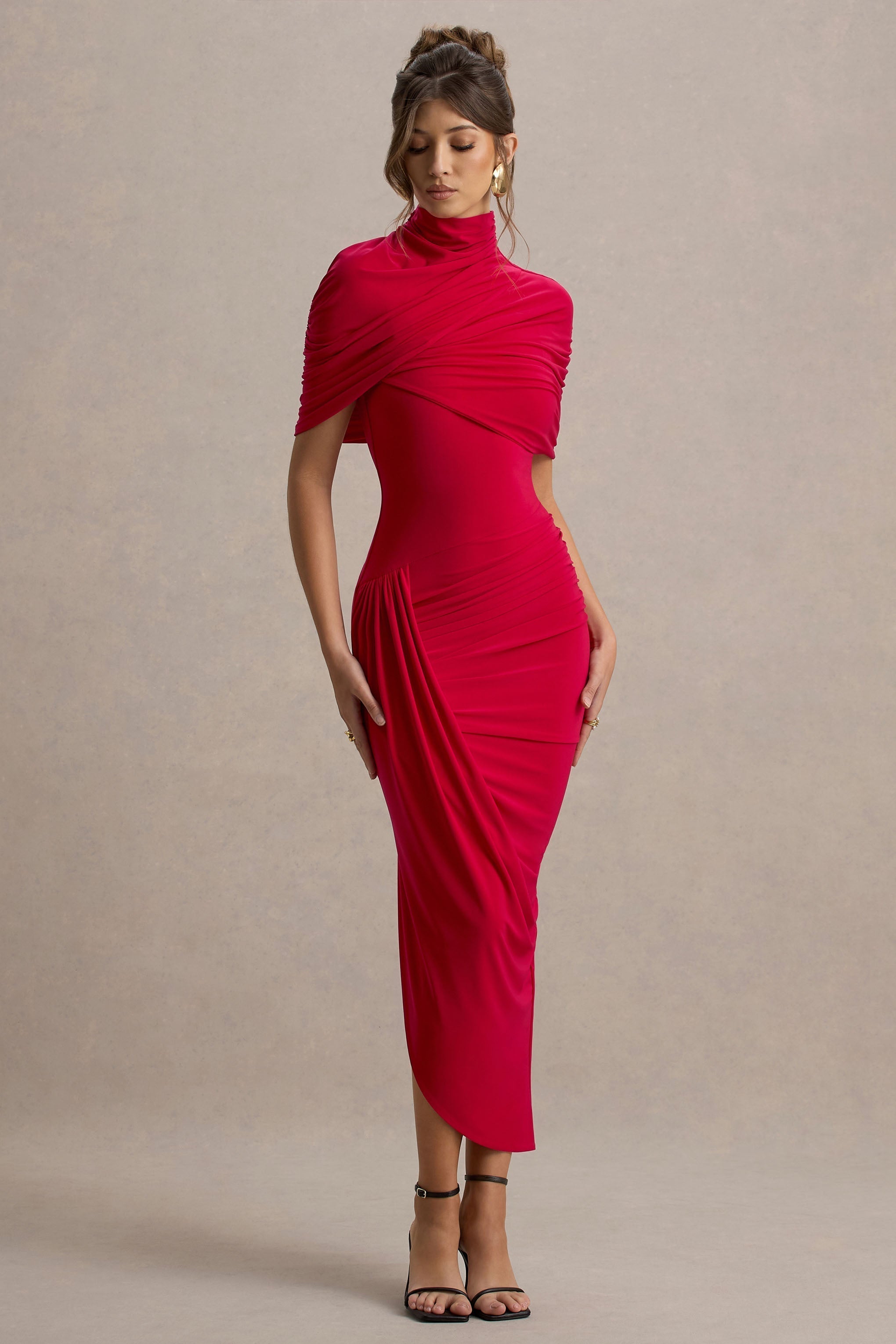 Jenna | Draped Back Midi Dress