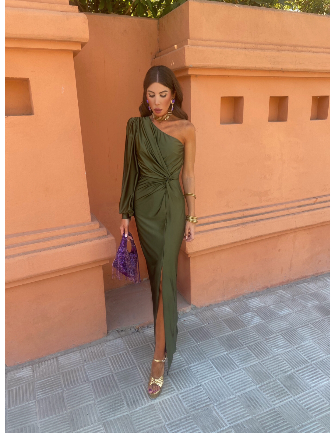 Alma | One-Shoulder Draped Evening Dress