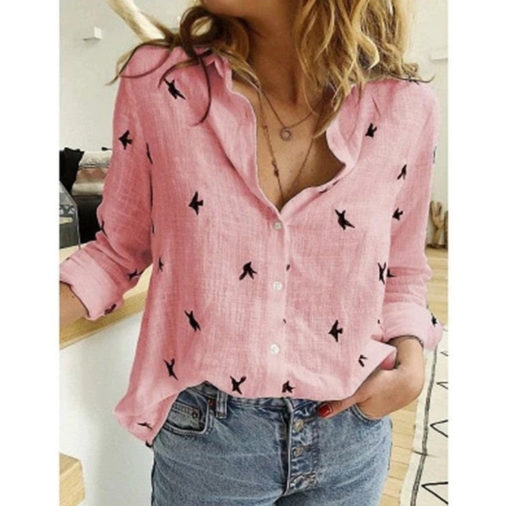 Erica | Casual Printed Button-Up Shirt