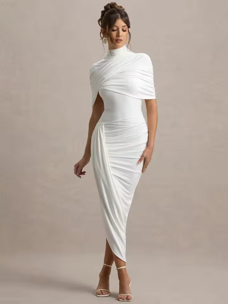 Jenna | Draped Back Midi Dress