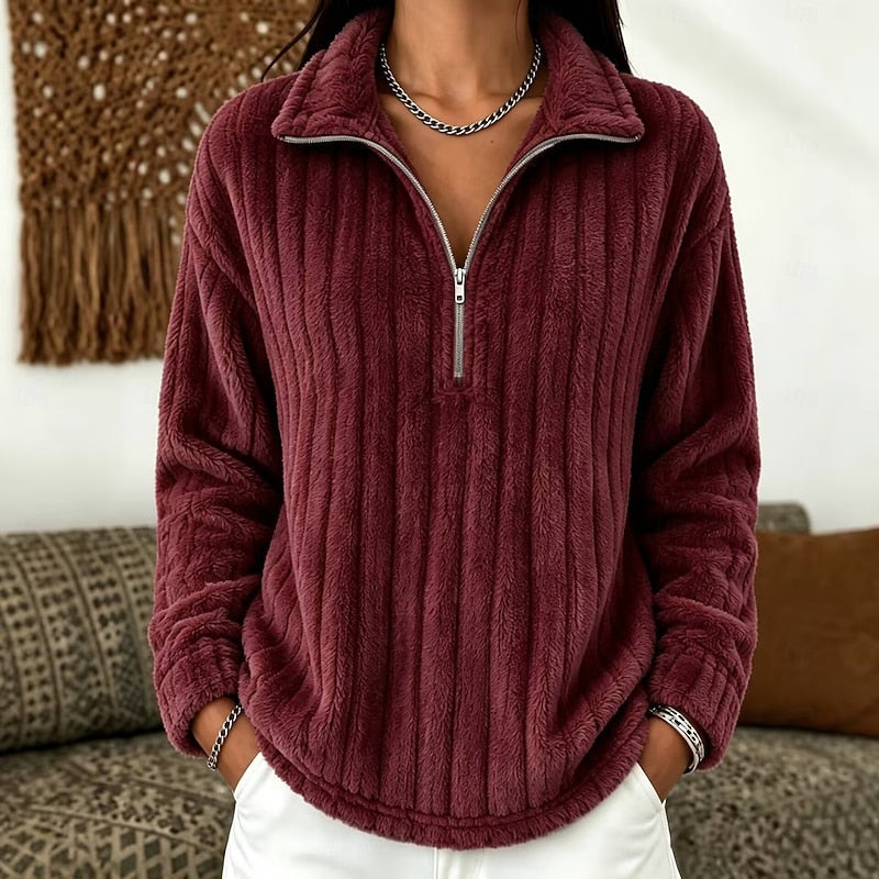 Elodie | Cozy Textured Quarter-Zip Pullover
