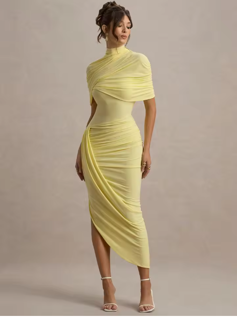 Jenna | Draped Back Midi Dress