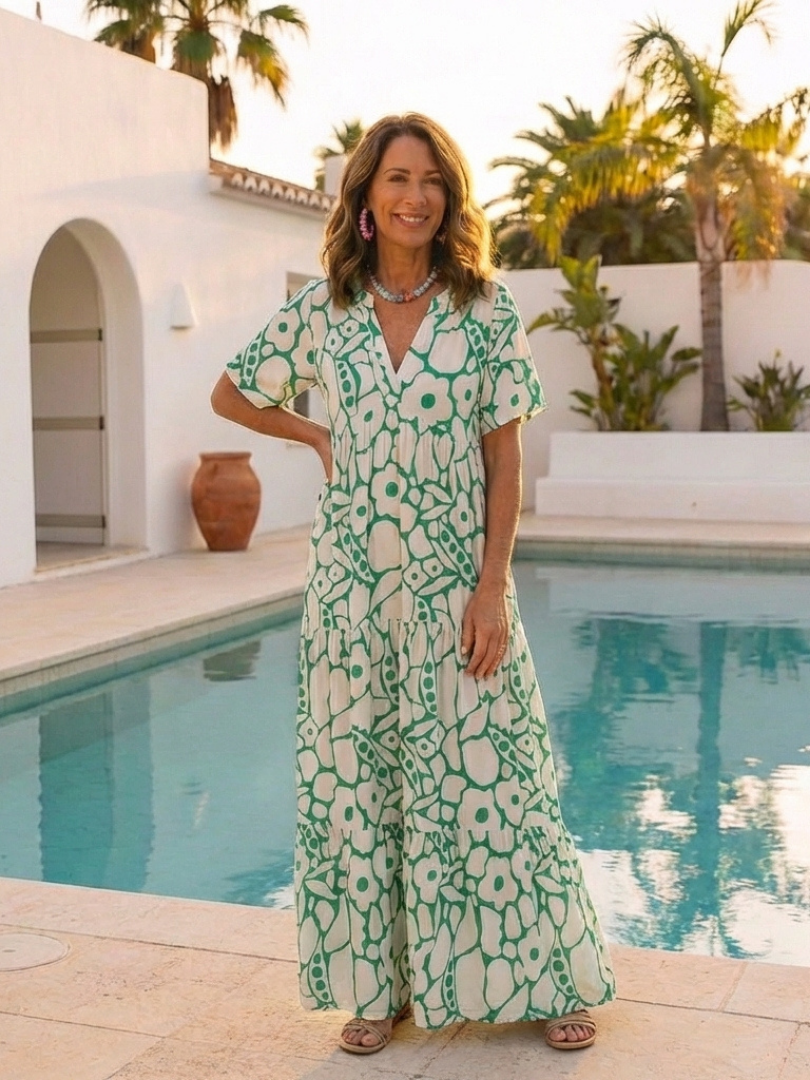 Eabha | Floral Short-Sleeve Midi Dress